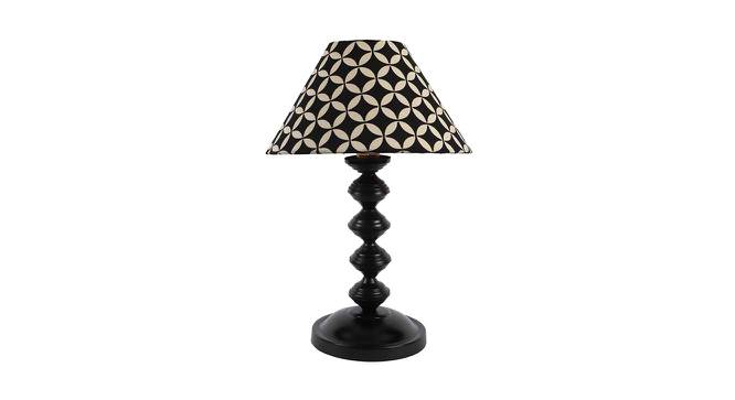 Catherine Printed Cotton Shade Table Lamp With Metal Base (Geometric Black & White  Print) by Urban Ladder - Front View Design 1 - 578082