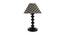 Catherine Printed Cotton Shade Table Lamp With Metal Base (Geometric Black & White  Print) by Urban Ladder - Front View Design 1 - 578082