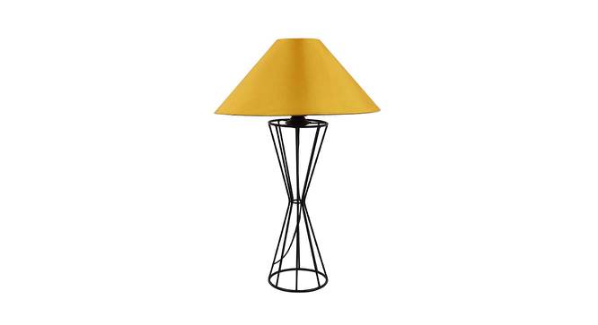 Natalie Solid Cotton Shade Table Lamp With Metal Base (Yellow) by Urban Ladder - Front View Design 1 - 578187