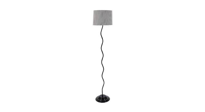 April Printed Cotton Shade Floor Lamp With Metal Base (Zebra Print) by Urban Ladder - Front View Design 1 - 578191