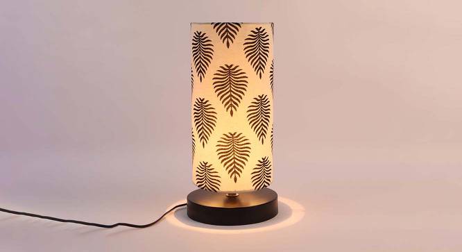 Jean Printed Cotton Shade Table Lamp With Metal Base (Tropical Print ) by Urban Ladder - Cross View Design 1 - 578248