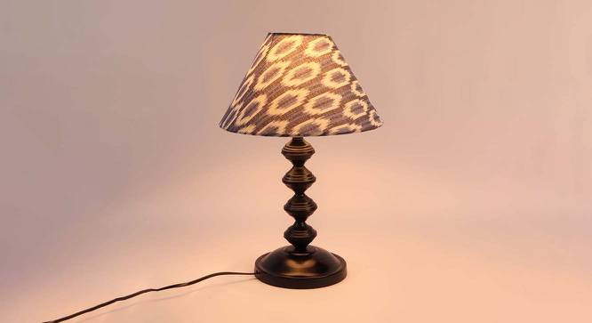 Charlize Printed Cotton Shade Table Lamp With Metal Base (Ikat Print) by Urban Ladder - Cross View Design 1 - 578250