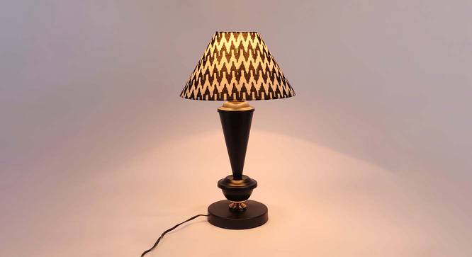 Frances Printed Cotton Shade Table Lamp With Metal Base (Chevron Print ) by Urban Ladder - Cross View Design 1 - 578368