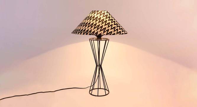Marlee Printed Cotton Shade Table Lamp With Metal Base (Chevron Print ) by Urban Ladder - Cross View Design 1 - 578370