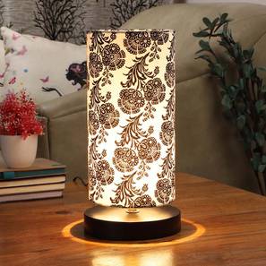 Home Decor In Nadia Design Kevin Printed Cotton Shade Table Lamp With Metal Base (Filigree Design Print)
