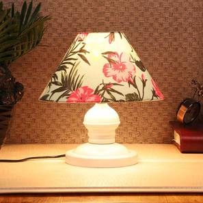 Home Decor In Kannur Design Theodore Printed Cotton Shade Table Lamp With Metal Base (Floral Print)