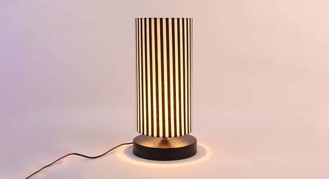 Jeremy Printed Cotton Shade Table Lamp With Metal Base (Zebra Print) by Urban Ladder - Cross View Design 1 - 578448