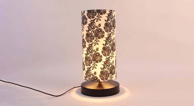 Kevin Printed Cotton Shade Table Lamp With Metal Base (Filigree Design Print) by Urban Ladder - Cross View Design 1 - 578449