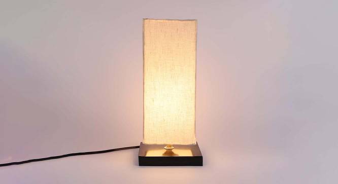 Cuba Solid Cotton Shade Table Lamp With Metal Base (Off White) by Urban Ladder - Cross View Design 1 - 578553