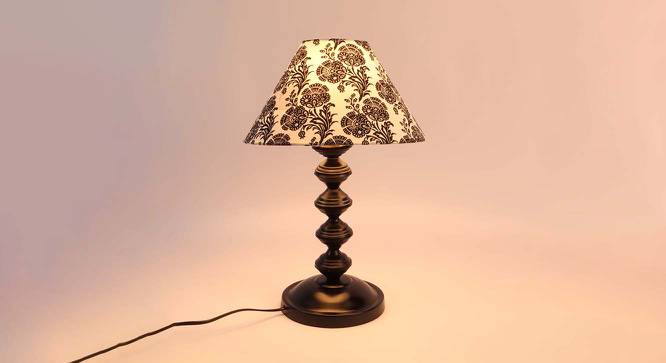 Cate Printed Cotton Shade Table Lamp With Metal Base (Filigree Design Print) by Urban Ladder - Cross View Design 1 - 578563
