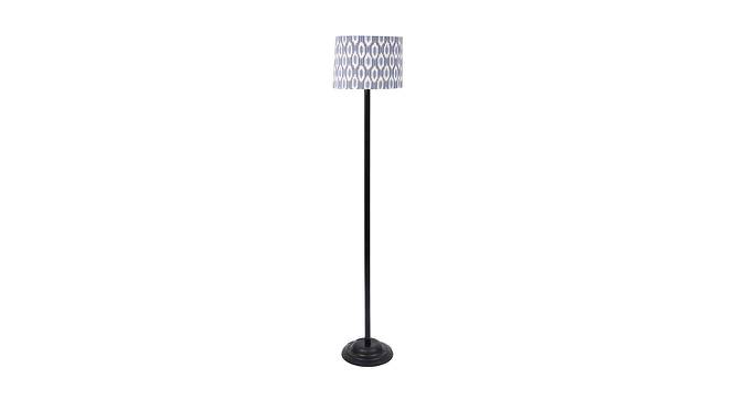 Axel Printed Cotton Shade Floor Lamp With Metal Base (Ikat Print) by Urban Ladder - Front View Design 1 - 578781