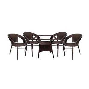 Balcony Sets In Thiruvananthapuram Design Marconi Square Metal Outdoor Table in Brown Colour with set of Chairs