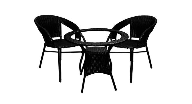 Nathanael Nightingale 2 seater Patio Coffee Table Set In Black Corduroy Finish By Zecado (Black, Black Finish) by Urban Ladder - Cross View Design 1 - 578866