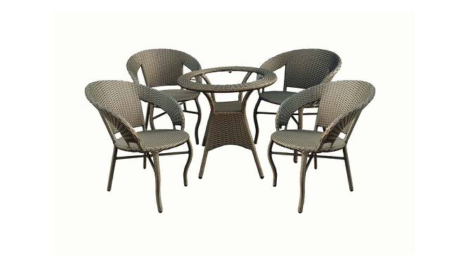 Messina Carat 4 Seater Patio Coffee Table Set In Brown Corduroy By Zecado (Golden, Golden Finish) by Urban Ladder - Cross View Design 1 - 579061