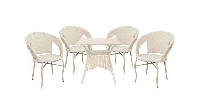 Santa Glaze 4 Seater Patio Coffee Table Set In Off-White Corduroy Finish By Zecado (Off-White, Off-White Finish) by Urban Ladder - Cross View Design 1 - 579063