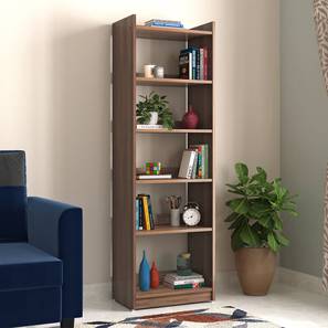 Bookshelf Design Megan Engineered Wood Bookshelf in Classic Walnut Finish