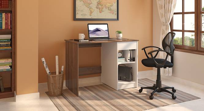 Taylor Free Standing Engineered Wood Storage Study Table (Classic Walnut Finish) by Urban Ladder - Full View Design 1 - 579152