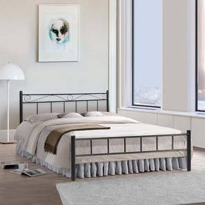 Double Beds Without Storage Design London Metal Double Size Bed in Glossy Finish