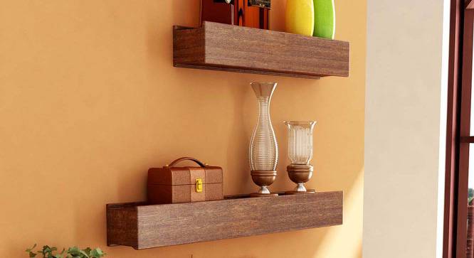 Hathaway Wall Shelves (Brown) by Urban Ladder - Front View Design 1 - 581120