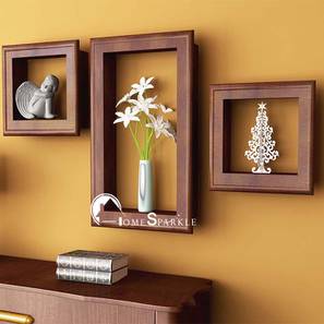 Wall Shelves Design Brown Engineered Wood Wall Accent