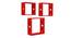 JennaWall Shelves (Red) by Urban Ladder - Cross View Design 1 - 581507