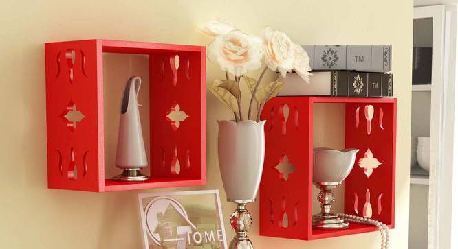 JennaWall Shelves (Red) by Urban Ladder - Front View Design 1 - 581529