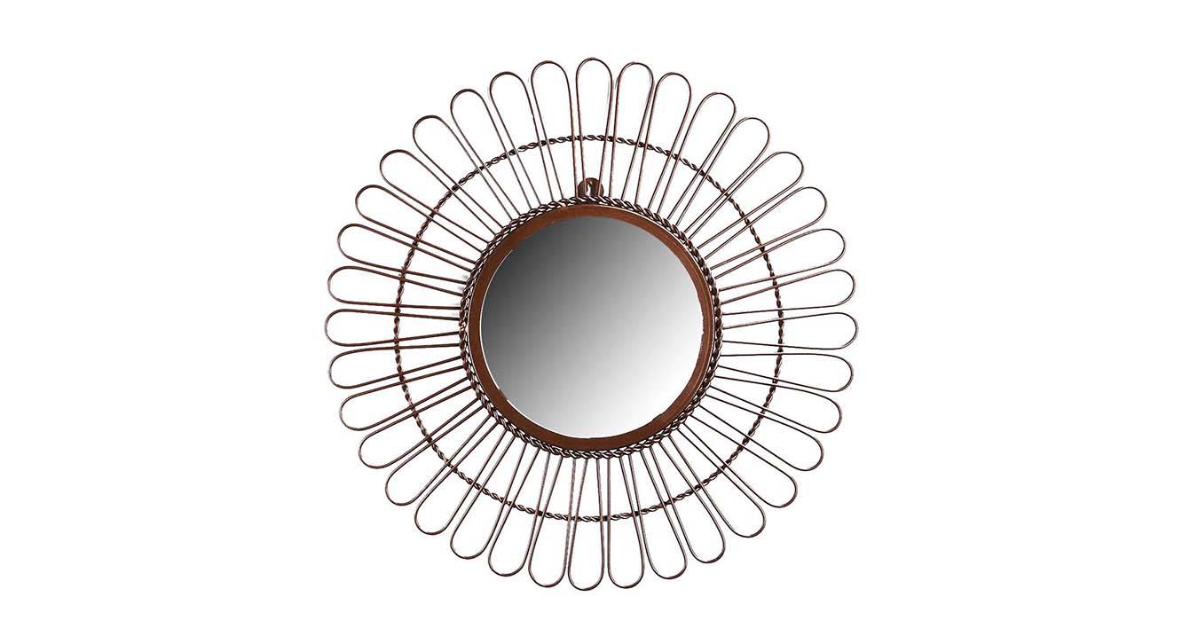 Copper Metal Round Wall Mirror Urban Ladder