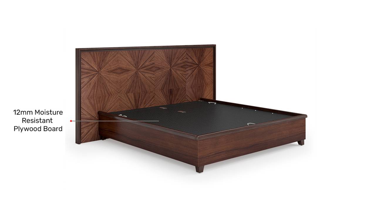 Hudson Engineered Wood King Size Box Storage Bed in Glossy Finish