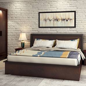 Engineered Wood Bed Design Nina Engineered Wood Queen Size Hydraulic Storage Bed in Matte Finish