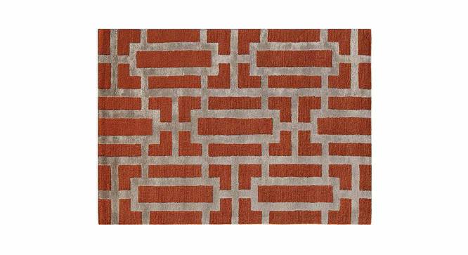 Cashmina Carpet (244 x 152 cm  (96" x 60") Carpet Size, Orange Rust - Silver Grey) by Urban Ladder - - 