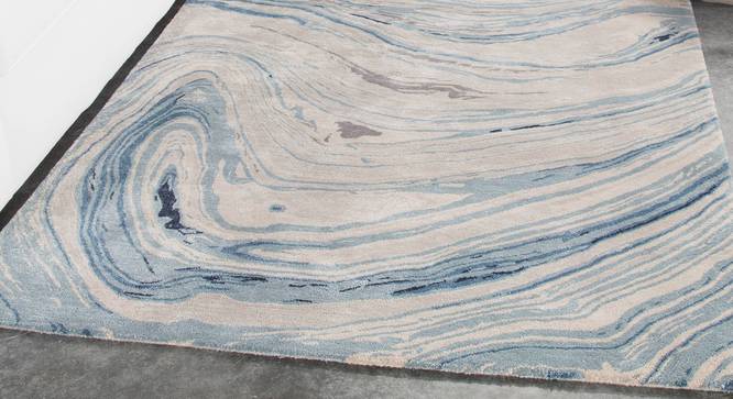 Musavvari Hand Tufted Carpet (244 x 244 cm (96" x 96") Carpet Size, Milky Blue) by Urban Ladder - - 