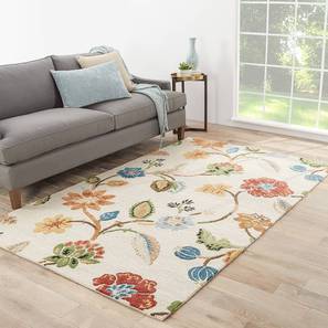 Carpet Design Antique White Floral Hand Tufted Wool Carpet