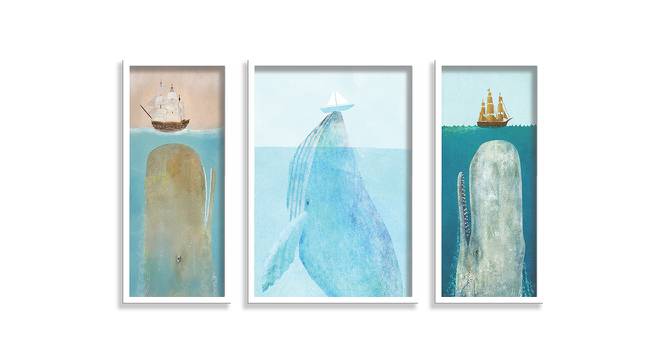 Alicia Multicolor Synthetic Fiber Framed Wall Art -  Set Of 3 (Multicolor) by Urban Ladder - Front View Design 1 - 586238
