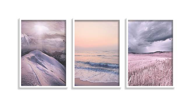 Rowan Multicolor Synthetic Fiber Framed Wall Art -  Set Of 3 (Multicolor) by Urban Ladder - Front View Design 1 - 586624