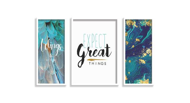 Serena Multicolor Synthetic Fiber Framed Wall Art -  Set Of 3 (Multicolor) by Urban Ladder - Front View Design 1 - 586894