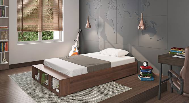 Toshi Teen Bed With Storage (Rustic Walnut Finish) by Urban Ladder - Design 1 Full View - 587286
