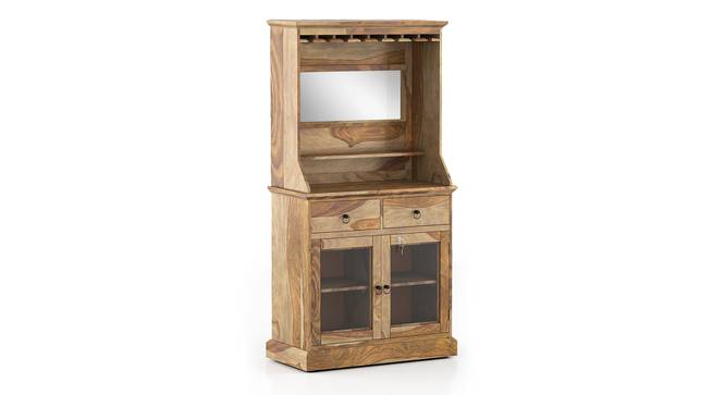 Riveria Solid Wood Bar Cabinet (Honey Oak Finish) by Urban Ladder - Front View Design 1 - 587296