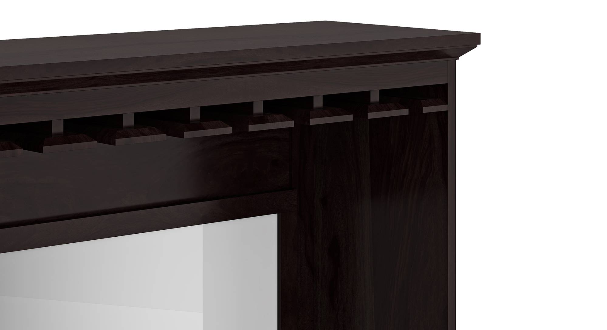 Riveria Solid Wood Free Standing Bar in Honey Oak Finish Urban Ladder