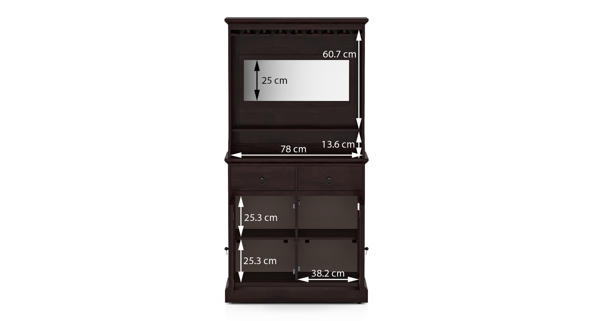 Riveria Solid Wood Free Standing Bar in Honey Oak Finish Urban Ladder