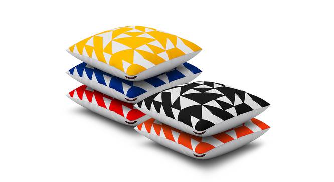 Sykes Multicolor Geometric 16 x 16 Inches Polyester Cushion Cover Set of 5 (Multicolor) by Urban Ladder - Cross View Design 1 - 587695