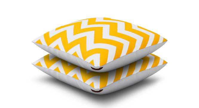 Lilo Yellow Geometric 16 x 16 Inches Polyester Cushion Cover Set of 2 (Yellow) by Urban Ladder - Front View Design 1 - 587702