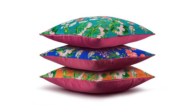 Elise Multicolor Floral 16 x 16 Inches Polyester Cushion Cover Set of 3 (Multicolor) by Urban Ladder - Cross View Design 1 - 587825