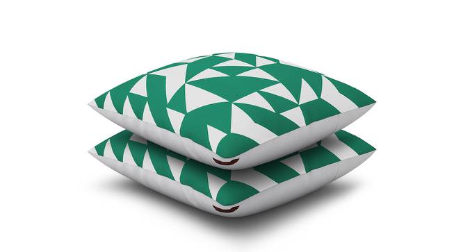 Kobe Blue Geometric 16 x 16 Inches Polyester Cushion Cover Set of 2 (Aqua) by Urban Ladder - Front View Design 1 - 588149