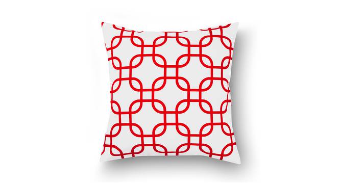 Esther Red Geometric 16 x 16 Inches Polyester Cushion Cover (Red) by Urban Ladder - Cross View Design 1 - 588193