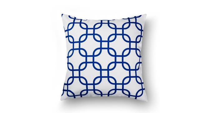 Jerem Blue Geometric 16 x 16 Inches Polyester Cushion Cover (Blue) by Urban Ladder - Cross View Design 1 - 588393