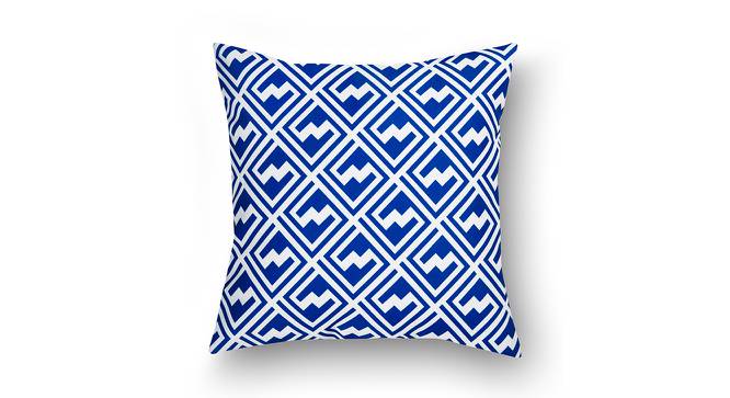 Yukon Blue Geometric 16 x 16 Inches Polyester Cushion Cover Set of 2 (Blue) by Urban Ladder - Cross View Design 1 - 588396