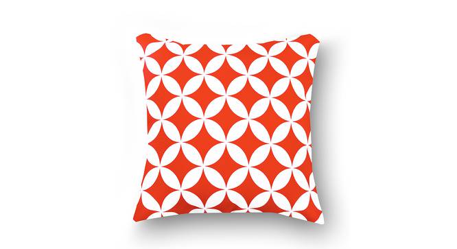 Platt Orange Geometric 16 x 16 Inches Polyester Cushion Cover Set of 3 (Orange) by Urban Ladder - Front View Design 1 - 588411