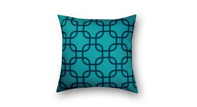 Baron Blue Geometric 16 x 16 Inches Polyester Cushion Cover (Blue) by Urban Ladder - Cross View Design 1 - 588698