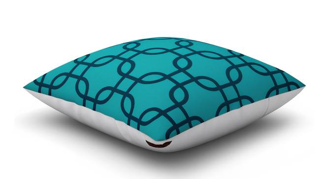 Baron Blue Geometric 16 x 16 Inches Polyester Cushion Cover (Blue) by Urban Ladder - Front View Design 1 - 588722