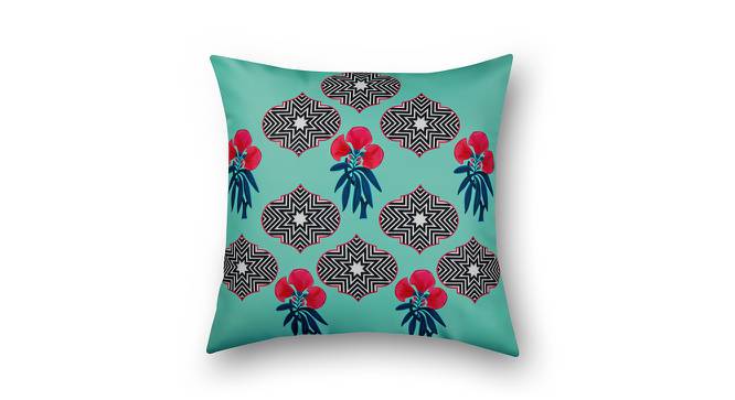 Barclay Blue Floral 16 x 16 Inches Polyester Cushion Cover (Blue) by Urban Ladder - Cross View Design 1 - 588787